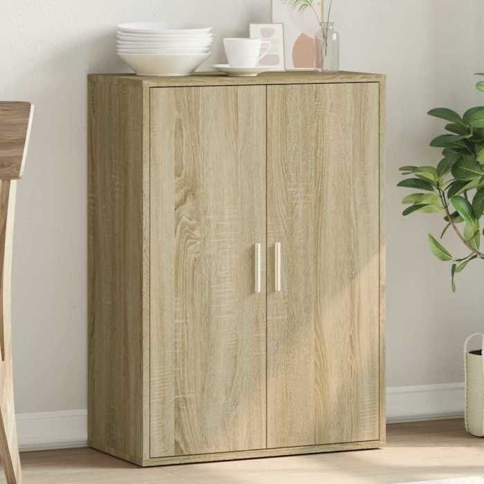 vidaXL Buffet Armoire Latérale avec Étagères et Portes Meuble de Rangement Salon Salle de Séjour Intérieur Moderne Chêne 840487