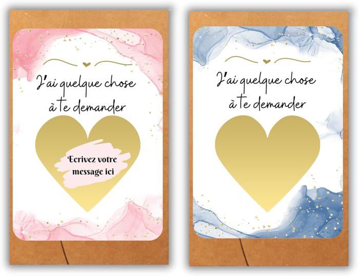 2 Cartes À Gratter Demande Témoin/Fiancaille/Mariage/Marraine/Parrain