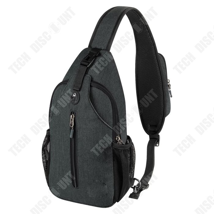 Sacoche Bandoulière Homme Imperméable - Polyester Noir - Dimensions 20x25x6 Cm