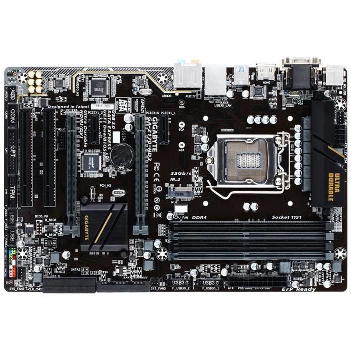 Carte mère GIGABYTE Z170-HD3 Intel Z170 Socket LGA1151 4xDDR4 SDRAM 64GB ATX Reconditionné - Gigabyte reconditionné disponible sur Cdiscount Seconde Vie