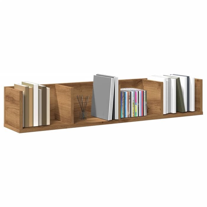 vidaXL Étagère murale à CD chêne artisanal 100x18x18cm bois ingénierie étagère flottante étagère daffichage étagère 855951
