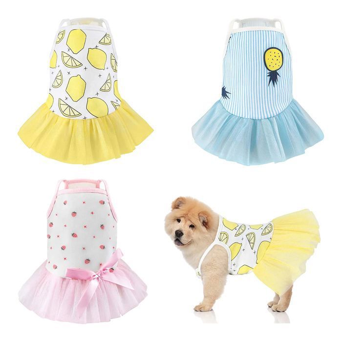 Meilleurs prix pour Robe dÉté pour Chiot - GIGICIAL - Lot de 3 - Coton Doux - Confortable - Colorées