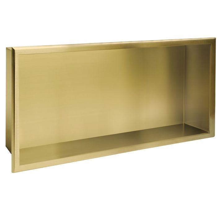 Niche De Salle De Bain/Étagère De Salle De Bain Rea 9 Étagère De Salle De Bain Or Brossé 10 X 60 X 30 Cm Niche De Salle De Bain/Étagère De Salle De Bain Rea 9 Étagère De Salle De Bain Or Brossé 10 X 60 X 30 Cm