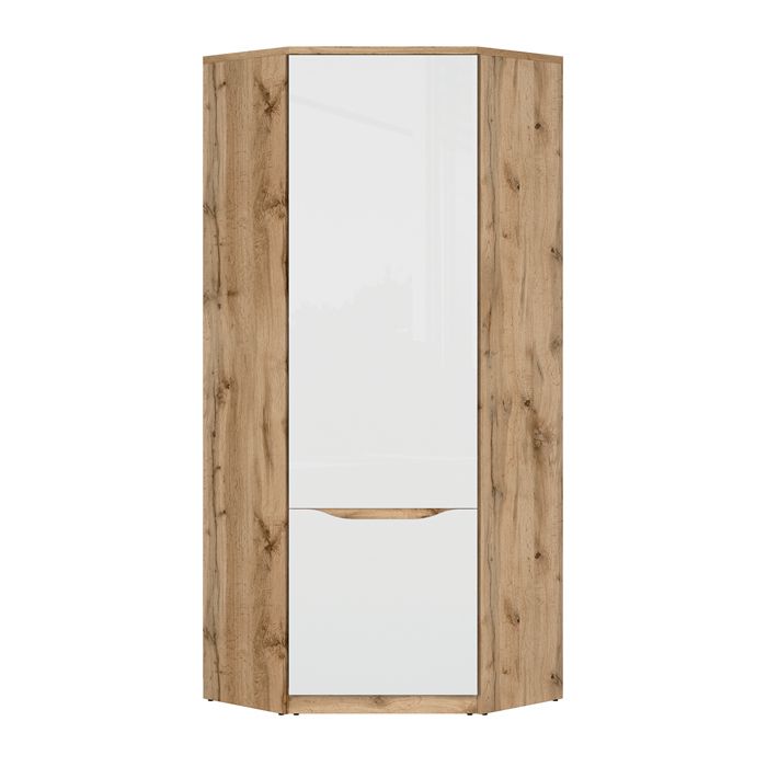 Armoire 1 porte Petits-meubles - June - 78 x 79 x 198cm - Blanc et bois Armoire 1 porte Petits-meubles - June - 78 x 79 x 198cm - Blanc et bois