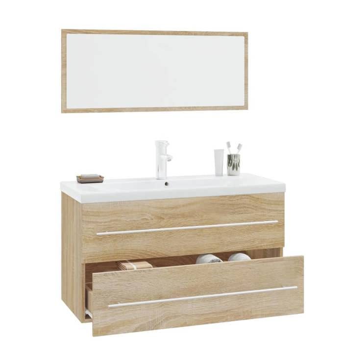 RemiseMobilier Haut de salle de bain Ensemble de meubles de salle de bain - 3 pcs - Chêne sonoma JILIMAISON2025 94443425