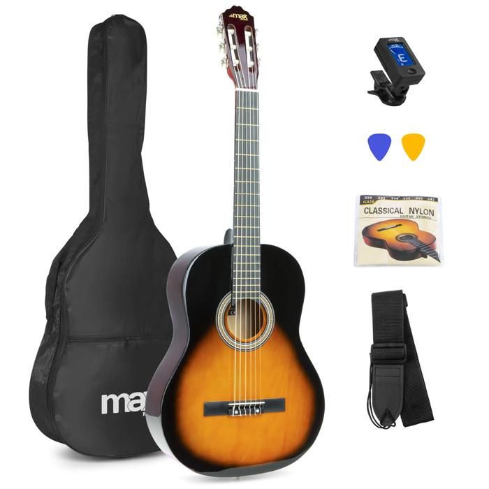 🎸 Max SoloArt Pack Guitare Classique Junior 3/4 : Le Pack Complet Idéal pour Débuter la Guitare à Petit Prix (69,90 €)