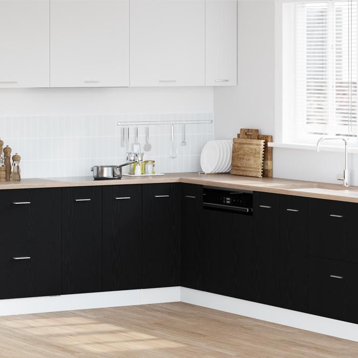 Meuble cuisinecharge 65 kgDesign ModerneMeuble de coin en chêne noir - 755 x 755 x 815cm en - bois dingénierie 760881