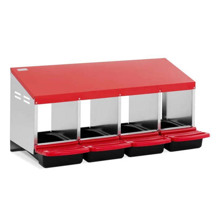 Meilleurs prix pour Pondoir a poule 3 compartiments acier galvanise montage mural PP acier galvanise noir rouge