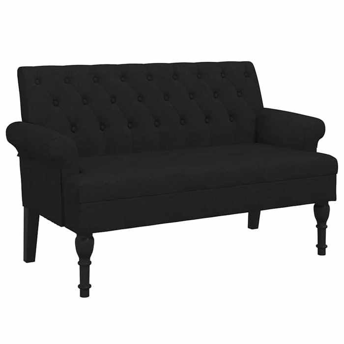 BEST-HOME Banc banquette bout de lit - avec dossier noir 120x62x755 cm tissu1parcel3840