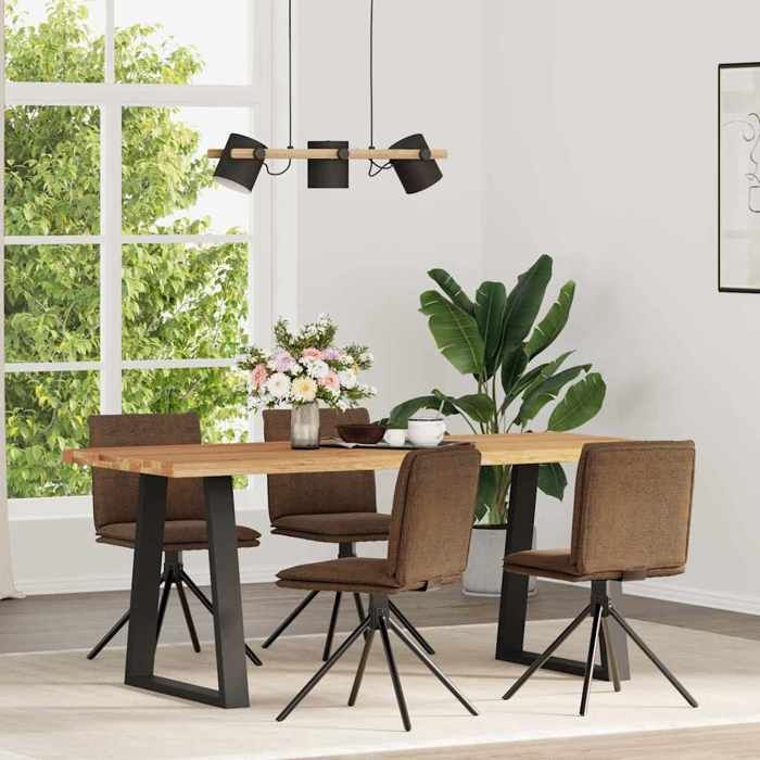 Printemps/été 2025 Chaises à manger lot de 4 - SOLOMON - marron similicuir daim - 46.5x53x84 cm LV2665