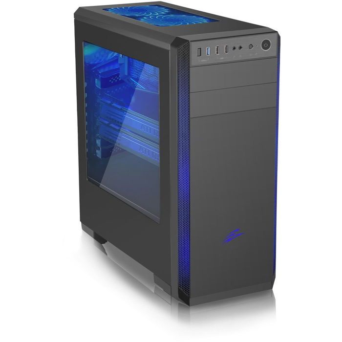 Boîtier dordinateur EVOLVEO T3 ATX et mATX 3 ventilateurs LED 120mm Acrylique latéral