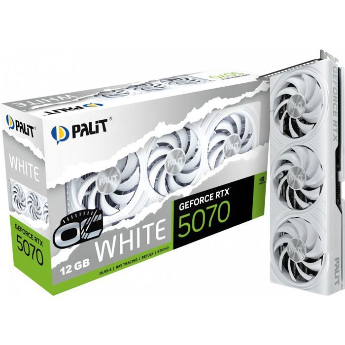 Carte Graphique Palit GeForce RTX 5070 White OC – 12 Go GDDR7, PCI Express 5.0 - vue 4
