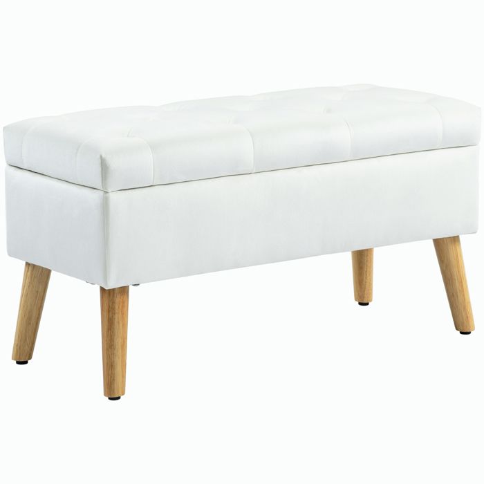 banquette avec rangement banquette rembourrée avec couvercle canapé - lit en velours pour couloir chambre salon bois caoutchouc 102