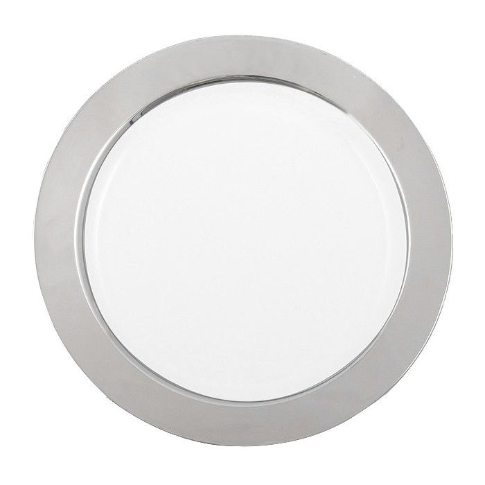 Grandes Assiettes Réutilisables Rondes Argent 26cm x6