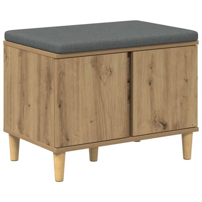 Saison Soldes Banc dentrée avec coussin - SARAZYJ - pour 2 Personnes - Chêne artisanal 60x38x46 cm MM6247 Saison Soldes Banc dentrée avec coussin - SARAZYJ - pour 2 Personnes - Chêne artisanal 60x38x46 cm MM6247