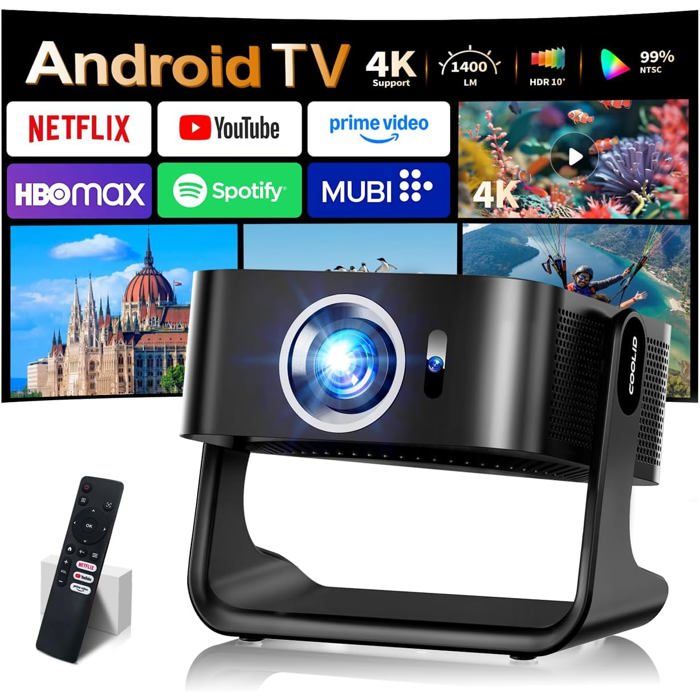 Vidéoprojecteur portable - LEHRING - 4K Ultra HD - 1400 lm - Mise au point automatique - Android 13 Vidéoprojecteur portable - LEHRING - 4K Ultra HD - 1400 lm - Mise au point automatique - Android 13