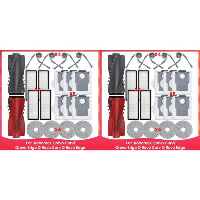 2Ensemble Pièces de Rechange pour Aspirateurs pour Qrevo Curv/Qrevo Edge Q Curv Q Edge