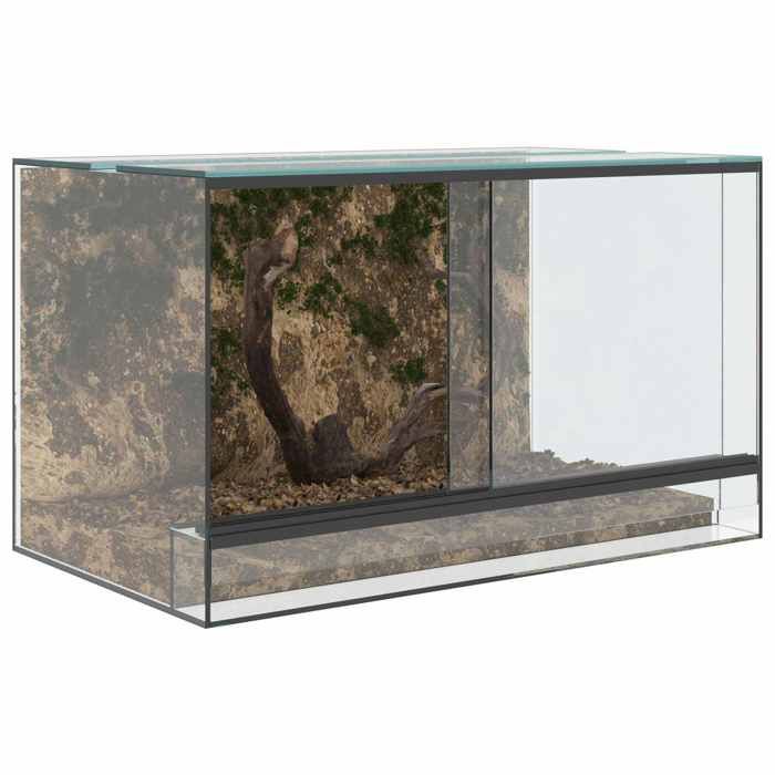 Terrarium avec stockage moderne - vidaXL - verre - transparent - 50 x 30 x 30 cm - entrée facile - usage intérieur xfn96a663
