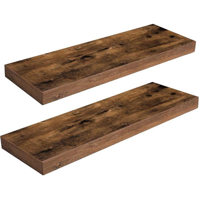 Étagères Murales Lot de 2 Tablettes Flottantes Suspendues avec Supports Cachés Longueur 60 cm pour Salle de Bain 60 cm
