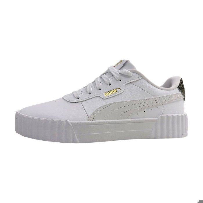 Femmes Puma chaussure à lacets sportive Carina 3.0 Animal Flair Textile Lacets Plat - blanc-or 01