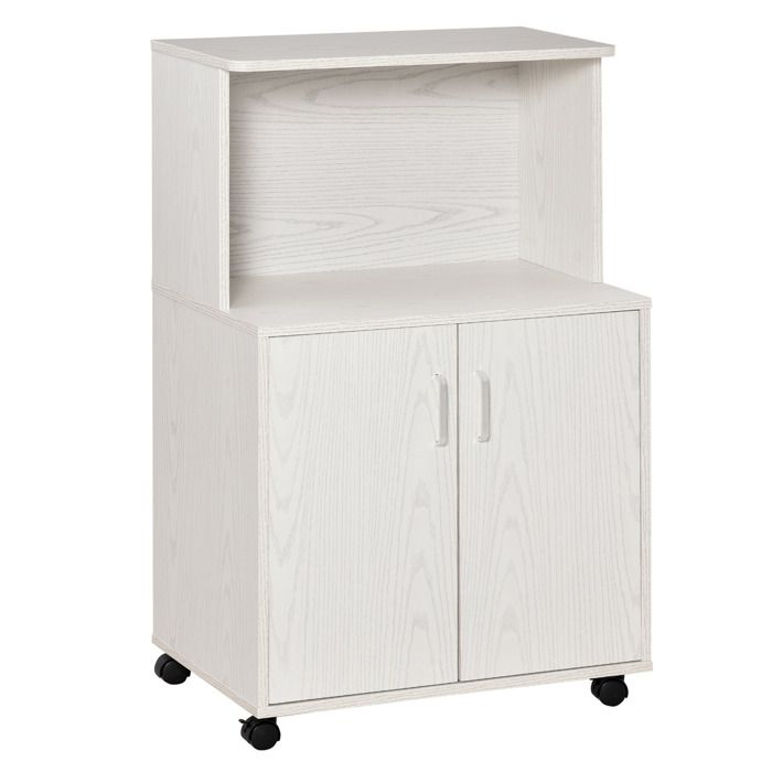 Armoire de cuisine mobile - MINIMAL - 60 4x40 3x97 cm - avec roulettes - étagère micro-ondes - tiroirs