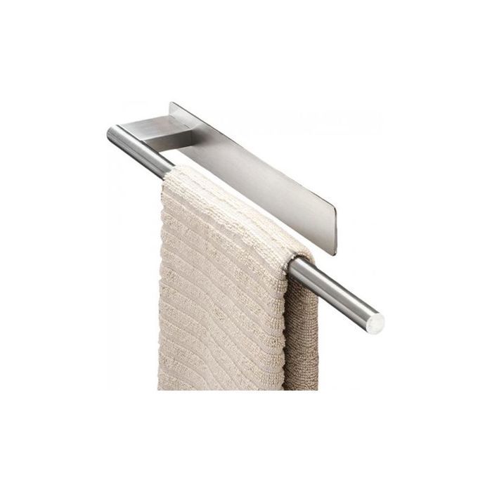 Porteserviettes autocollant sans perçage en inox 304 Argent brossé pour salle de bain et cuisine installation facile