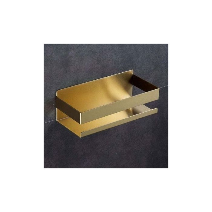 Étagère Douche Auto-adhésive - 1 Pièce - Métal Doré Brossé - Sans Perçage Étanche - Salle De Bain Moderne