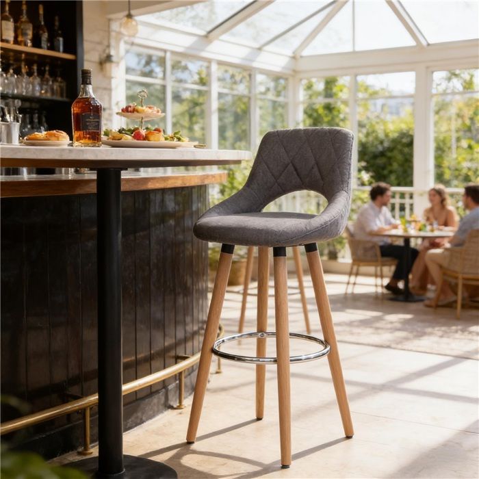 Tabouret bar bois hauteur 68cm design ergonomique stable – cuisine / bar / café