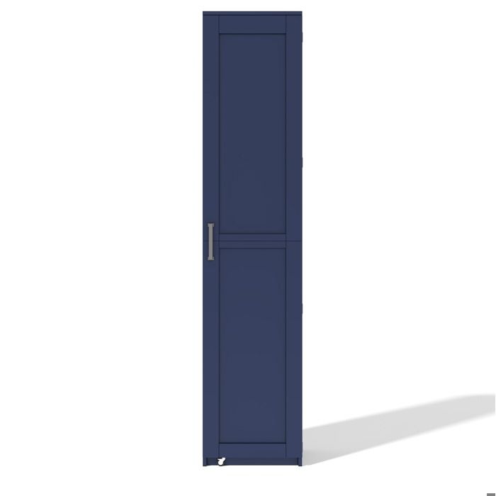 Colonne De Rangement Bleue MDF Armoire Haute FloraGrace Pour Cuisine Et Salle De Bain Avec Étagères Réglables 40x40x183cm