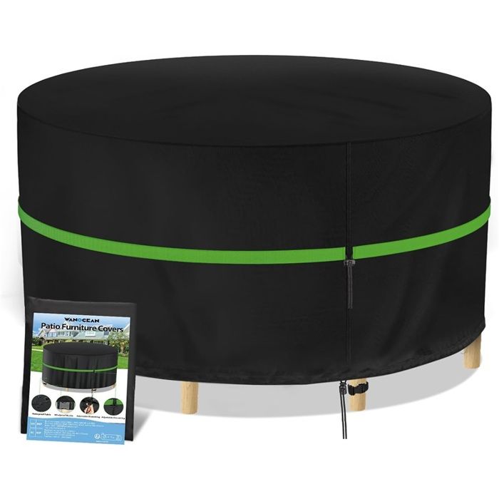 Housse table ronde de jardin Ø120x75 cm Oxford 210D imperméable anti-UV Housse table ronde de jardin Ø120x75 cm Oxford 210D imperméable anti-UV
