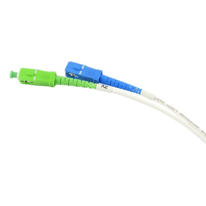 Câble Fibre Optique SC-APC to SC-UPC {Jarretière Optique pour Box Freebox Free – Delta – One – V2 – Mini – Révolution} (50M)