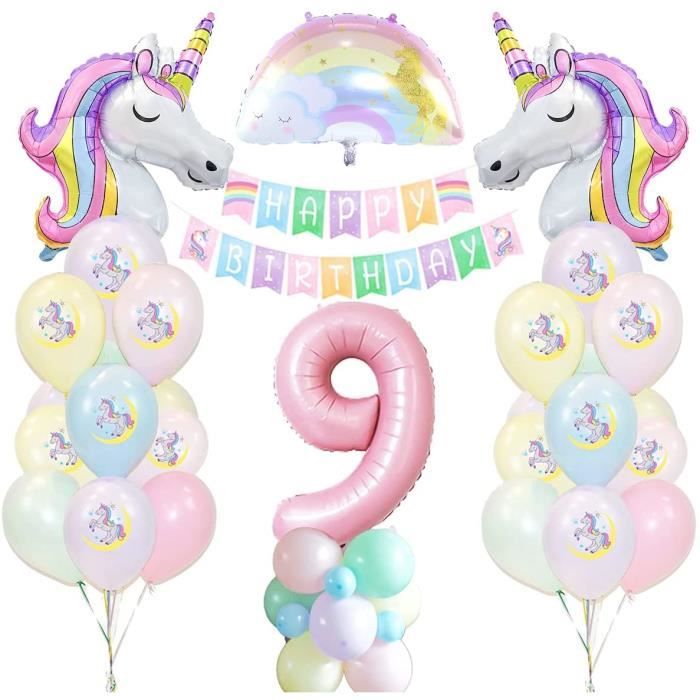 Licorne Decoration Anniversaire Fille 9 An 9 Ballon Anniversaire Fille Pour Ballon 9 Ans Fille Deco Anniversaire Fille Licor 296 Cdiscount Maison