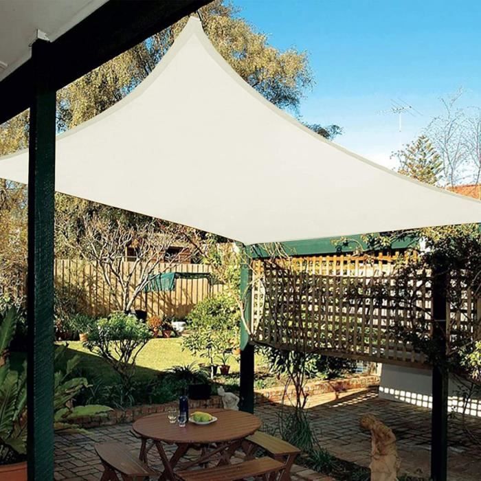 Voile D'ombrage Triangulaire 3x3m - Imperméable, Protection UV - Pour Terrasse, Jardin, Balcon - Couleur Beige - 13