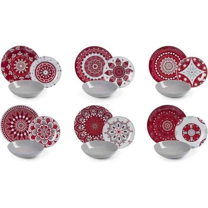 Services De Table - Service Vaisselle 18 Pièces Porcelaine Céramique  Multicolore - Cdiscount Maison
