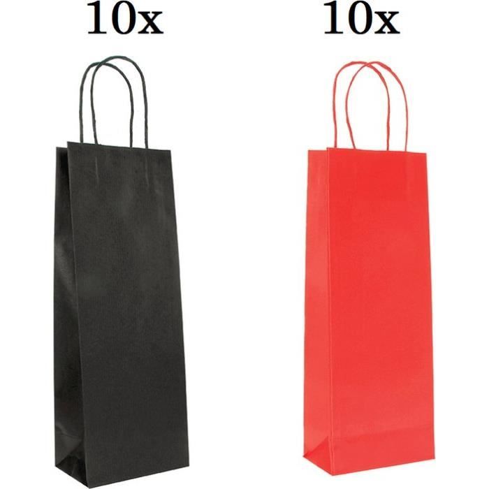 Sacs à Vin En Feutre Rouge - Lot De 2 Avec Poignées - Pour Cadeau, Mariage, Anniversaire - Bouteille De Vin Ou Champagne - 2
