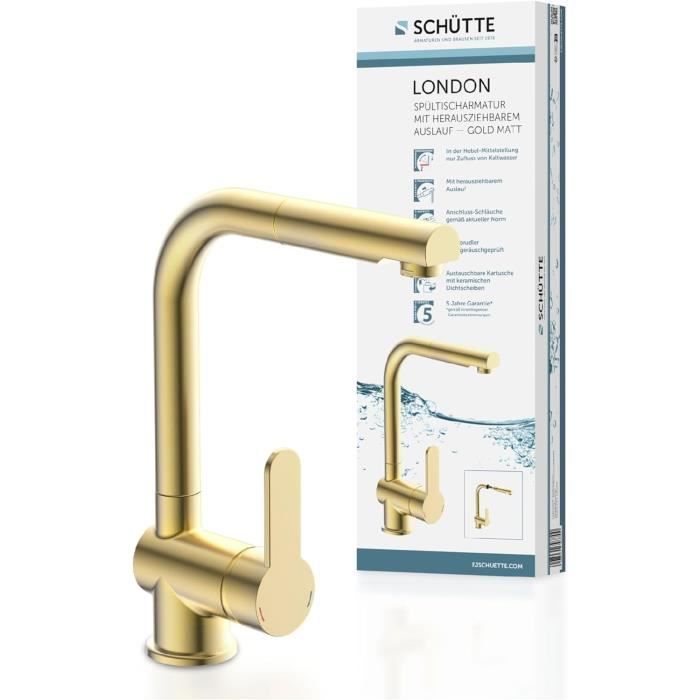 Robinet De Cuisine SCHÜTTE London Extractible – Occasion, Finition Chromée, Modèle 79719
