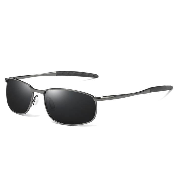 Occhiali Da Sole Aoron Con Lenti Blu A Specchio E Polarizzate, Protezione UV400, Montatura In Metallo Nero/grigio - Foto 5