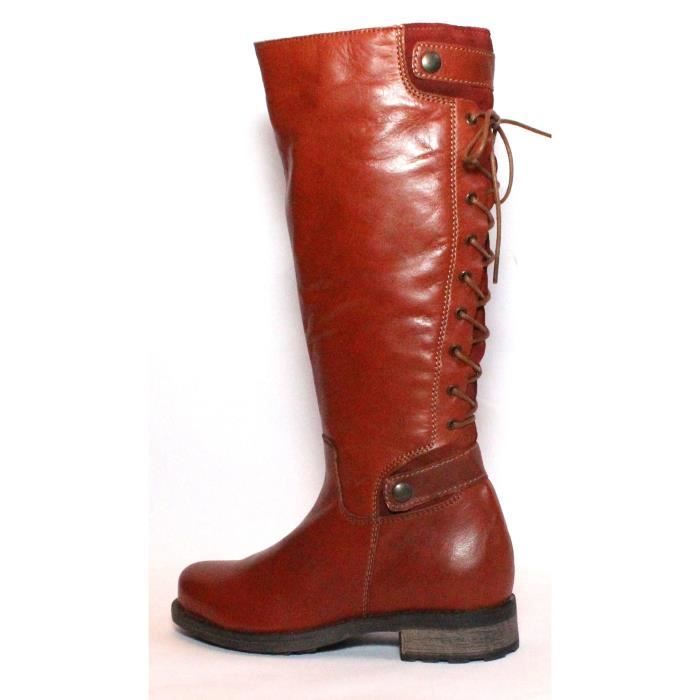 bottes femme cuir camel