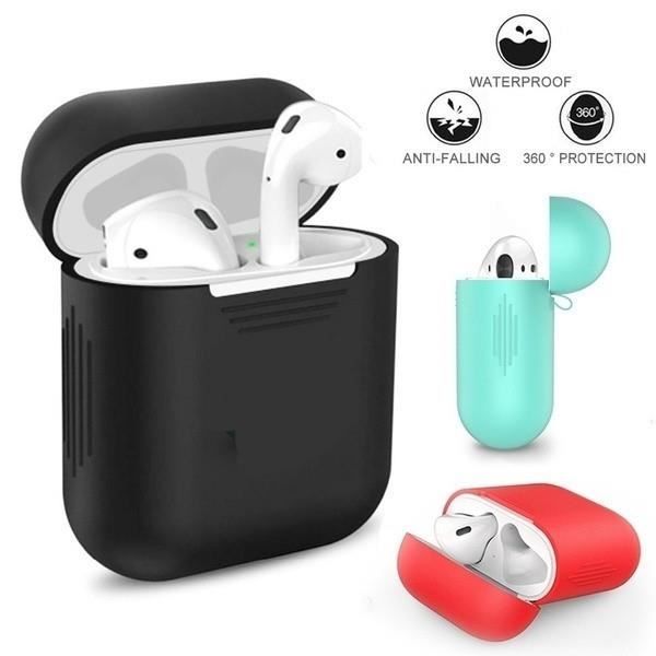 Coque Silicone pour AirPods 2 APPLE Boitier de Charge Grip Housse Protection (NOIR)