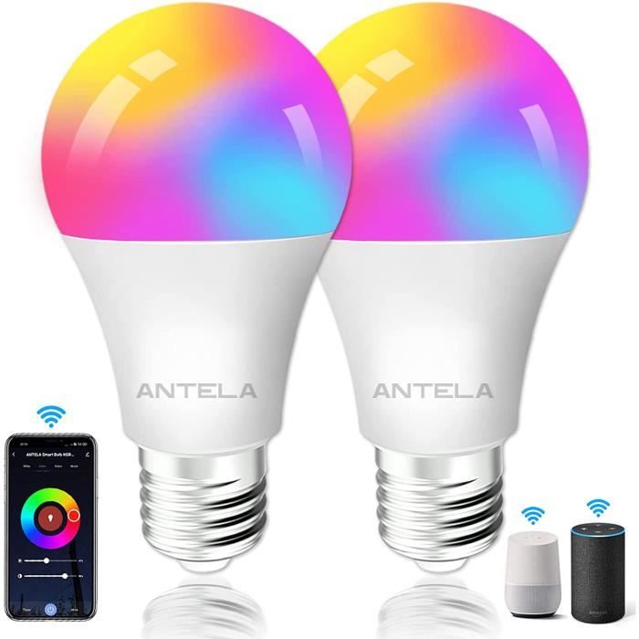 Ampoule Connectée E27 10W 1000LM LED WiFi Multicouleurs RGBW, Compatible  avec Alexa-Google Home, Ampoule Intelligente Pas A702 - Cdiscount Bricolage