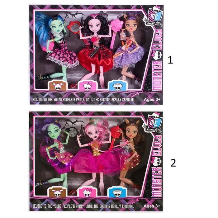 INEDIT 1 COFFRET AU CHOIX 3 POUPEES MONSTER HIGH - Cdiscount Jeux - Jouets