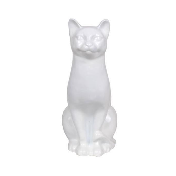Statue En Resine Chat Blanc 40 Cm Cdiscount Maison