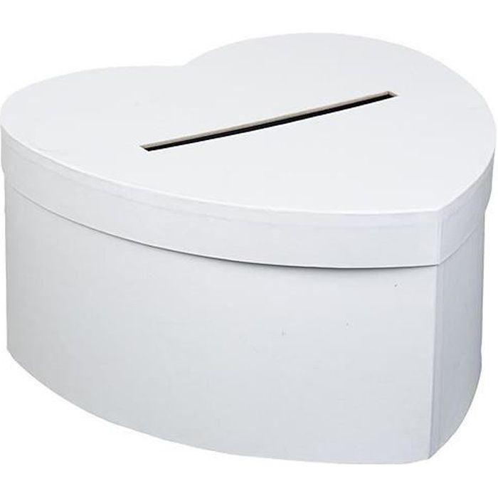 Urne Mariage En Carton Kraft Forme Coeur - Tirelire Cagnotte Voyage De Noces