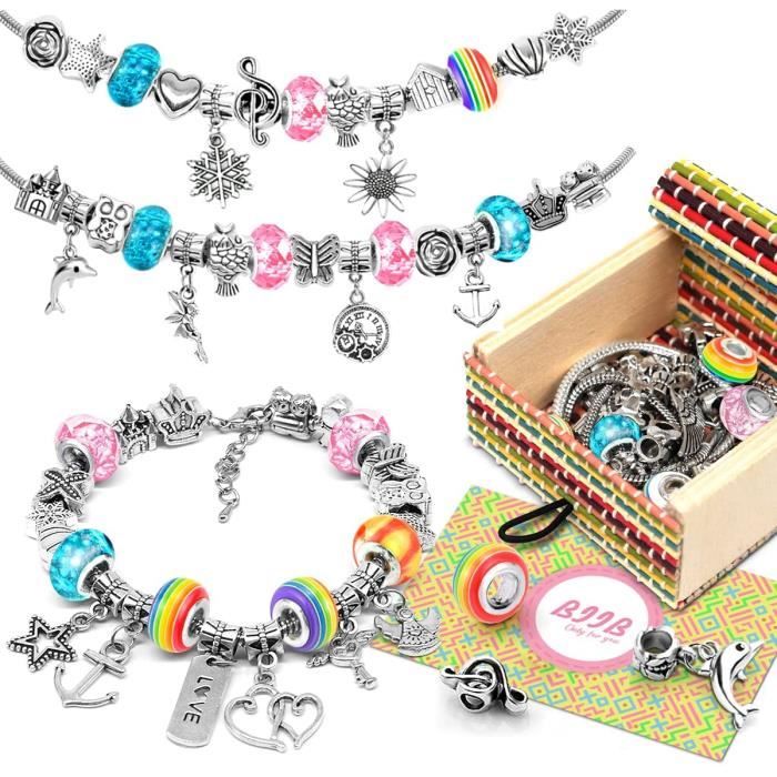 Bracelets pour Filles, Kit de Bijoux pour Enfants, Coffret Cadeau Inclus,  Jouet Fille DIY Créatif et Amusant pour Fille 5-13 Ans - Cdiscount  Beaux-Arts et Loisirs créatifs