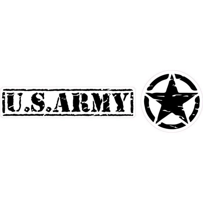 Akachafactory 2X Autocollant Sticker Voiture Moto Drapeau USA Etats Unis americain Noir Vinyl