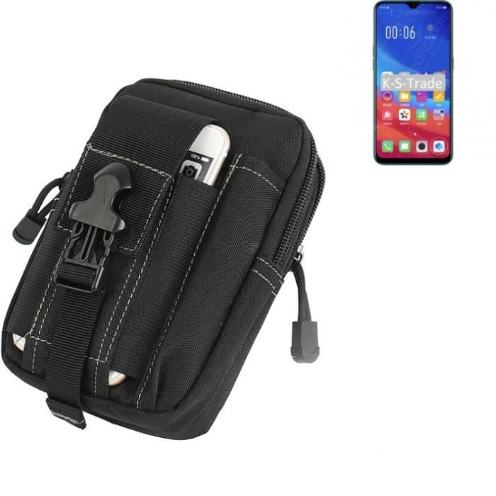 Pour TCL ION V (2023) Étui Housse Ceinture Verticale Cuir Nylon - Noir