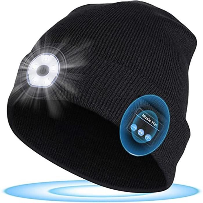 Bonnet sans fil Bluetooth avec lampe frontale LED à écran tactile