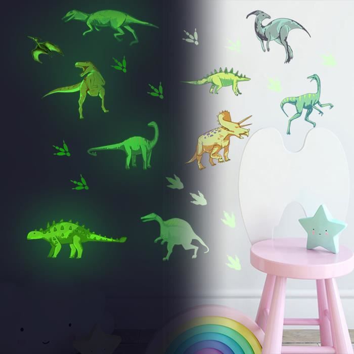 Sticker mural fluorescent motif dinosaure Autocollants Lumineux