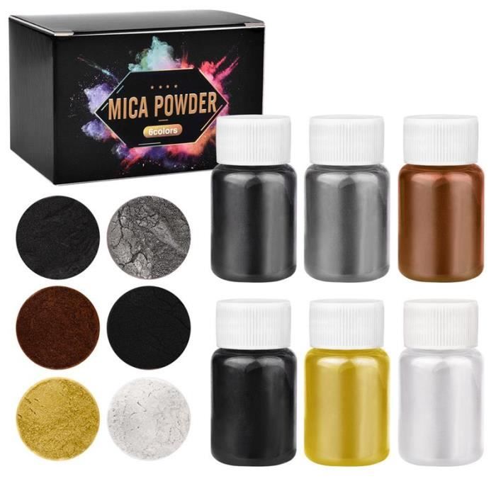 Pigment Résine Epoxy Poudre De Mica Naturel QUARKZMAN 15g - Gris Argenté - Pour Résine, Peinture Voiture, DIY Mica Powder