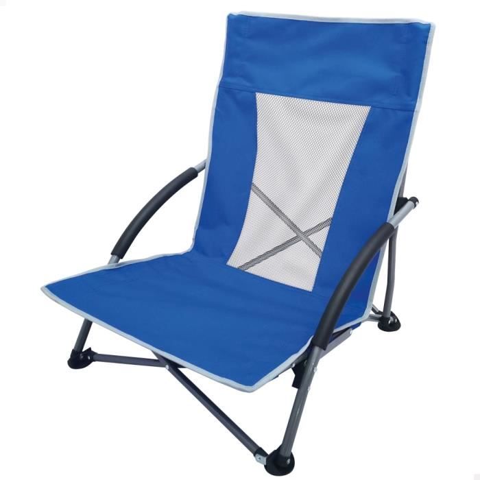 Chaise de plage enfant pliante Aktive - azul - structure acier - dossier respirant